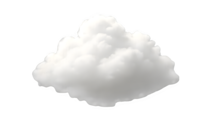 3D Cutout White Cloud on Transparent Background for Clean Special Effects