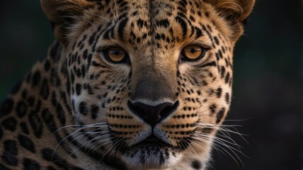 Naklejka premium Leopard Stare in the Shadows