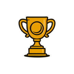 Trophy, shiny award, digital icon, golden vector, winner badge for sports success design, business celebration template, 3d prize layout, champion achievement symbol