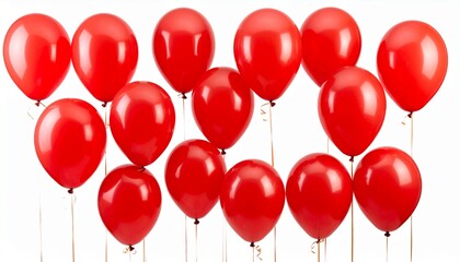 red balloons isolated on white