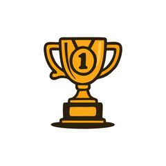 Trophy, shiny badge, golden vector, champion symbol, elegant cup for achievement celebration design, digital award template, sports success layout, winner icon graphic