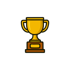 Trophy, winner vector, best award, gold cup, digital design for business success icon, celebration badge layout, sports achievement symbol, 3d prize graphic