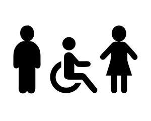 Diverse Disability Silhouettes Vector | Wheelchair Users & Assistive Mobility | Inclusive Community Icon Set on White