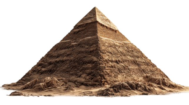 Ancient pyramid structure egypt 3d model desert environment aerial historical concept cut out png