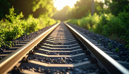 railroad tracks in the morning