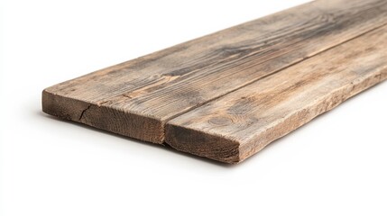 Fototapeta premium Rustic Weathered Wood Plank High-Angle Close-up, Brown Tones, Natural Texture, Wood Grain Wood Texture, Rustic Plank
