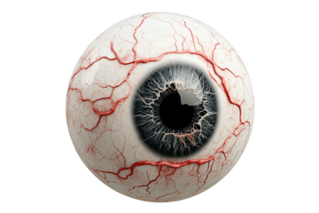 Monster eyeball with veins isolated on a transparent background