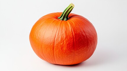 Obraz premium Single Orange Pumpkin High-Angle, Close-up Studio Shot, Autumn Harvest, Pumpkin Photography Pumpkin, Fall Harvest