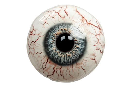 Scary Eyeball PNG – Veiny Horror Eye Cutout Element