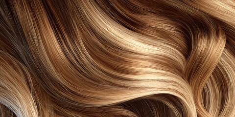Naklejka premium Brown and Blonde Hair Texture: Swirling Locks Background
