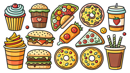 Hand Drawn Food Illustrations for Menu Design
