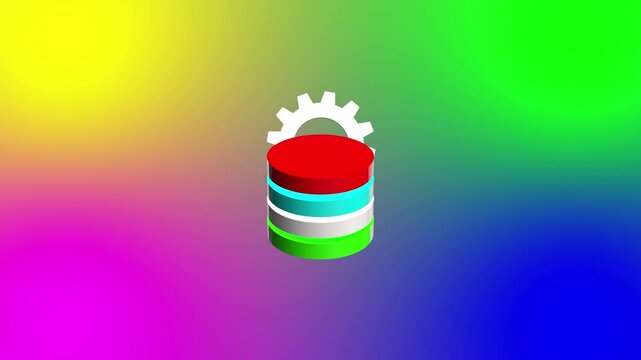 Database server icon flat  design .Network Database Line Icon .4K VIDEO