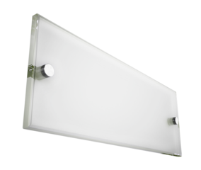 Acrylic office door sign on transparent background. 3D illustration