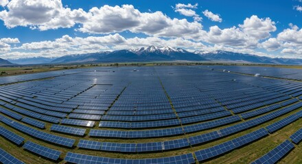 Solar panel farm landscape