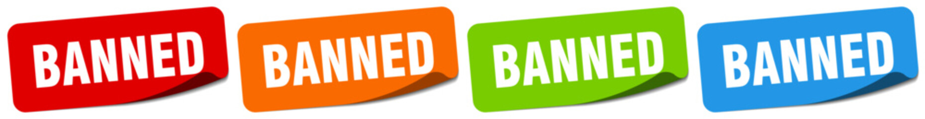banned sticker. banned sticker set on white background