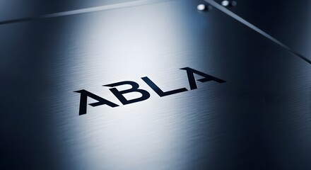 Abla brand identity design on brushed metal surface for corporate branding and marketing campaign use
