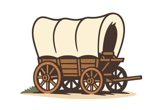 An iconic American journey is embodied by the historic covered wagon on the Oregon Trail