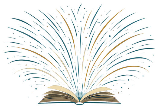 A book with swirling light trails radiating outward embodies the accelerating pace of knowledge acquisition, set against a futuristic and abstract backdrop with dynamic lighting and high-detail