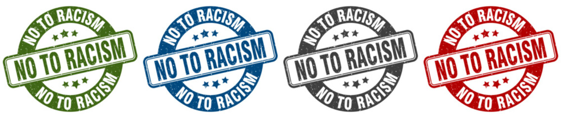 no to racism stamp. no to racism round stamp set isolated on white background