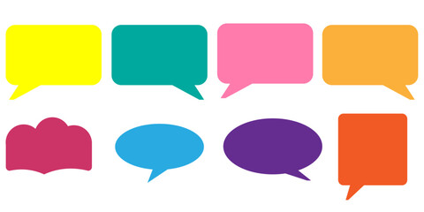 colorful speech bubbles collection with vibrant chat balloons and communication icons 