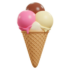 Triple Scoop Delight A Sweet Summer Treat transparent background