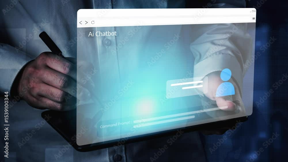 Poster ai virtual assistant artificial intelligence chatbot controlled by prompt engineering for explainabl