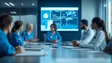 Medical Team Discussing Data in Conference Room - Powered by Adobe