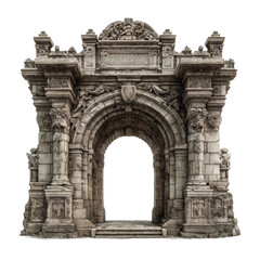 Obraz premium Historical archway sculpture urban center architectural stone environment front cultural heritage cut out png