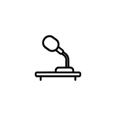 Public Hearing Microphone Line Icon