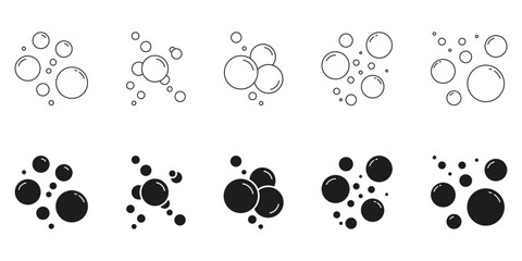 Fototapeta premium Bubble Design Line And Solid Icon Set. Bubble Shapes Symbol Collection. Isolated Vector Illustration