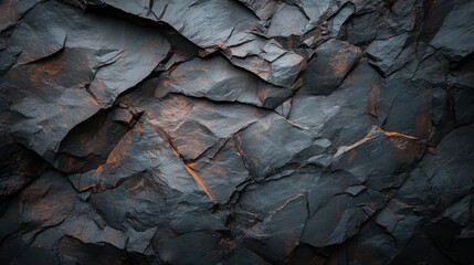 Textured Dark Slate Rock Surface with Irregular Geological Patterns