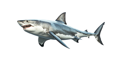 Great Shark . Marine Predator And Ocean Wildlife Concept Isolated On Transparent Background
