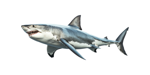 Great Shark . Marine Predator And Ocean Wildlife Concept Isolated On Transparent Background