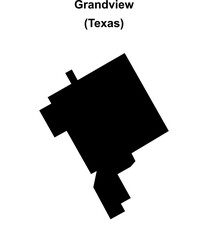 Grandview (Texas) blank outline map