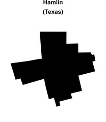 Hamlin (Texas) blank outline map