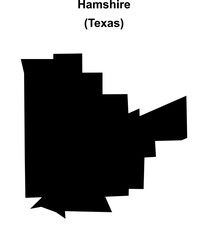 Hamshire (Texas) blank outline map