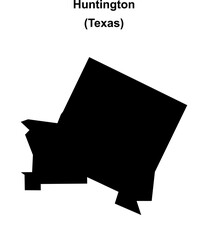 Huntington (Texas) blank outline map