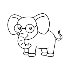 Naklejka premium elephant cartoon coloring page
