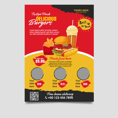 Burger restaurant flyer template