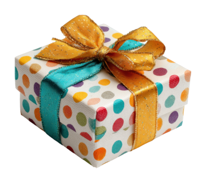 Gift-wrapped surprise festive celebration of a present colorful decor joyful concept cut out png