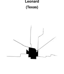 Fototapeta premium Leonard (Texas) blank outline map