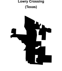 Lowry Crossing (Texas) blank outline map