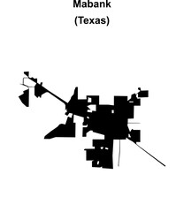 Mabank (Texas) blank outline map