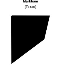 Markham (Texas) blank outline map