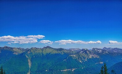 Forested mountains, hills and valleys