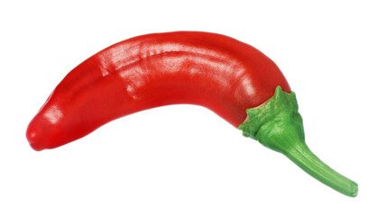 Red hot chili pepper isolated on white background with clipping path