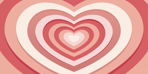 Layered hearts in shades of pink and red forming a beautiful pattern suitable for romantic designs summer vacation illustration set