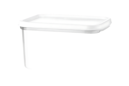 White plastic lid with single hinge isolated on a white background