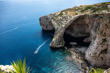 Blue Grotto, Malta. Natural Rock Arch, Sea Caves and Boat Tours