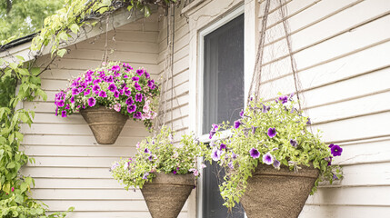 Hanging Flower Pots with fence.